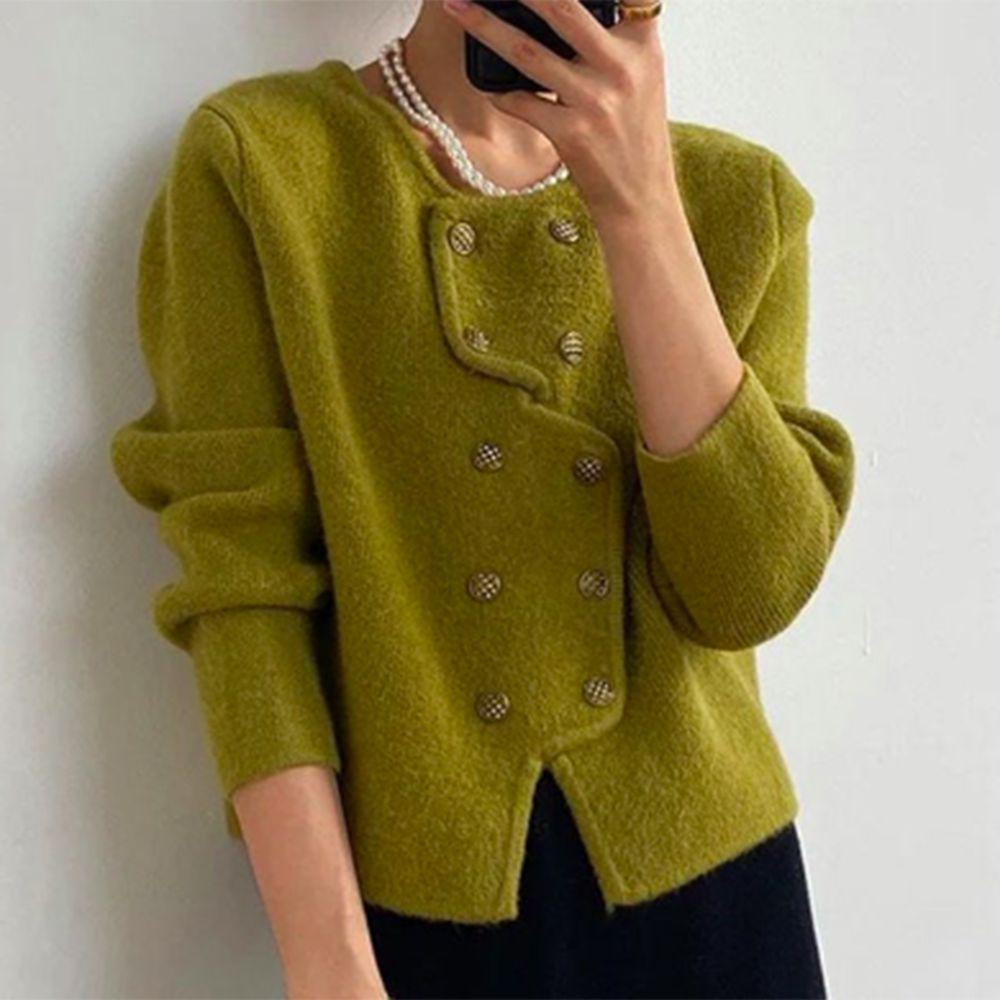 Elegant Plain Long Sleeve Sweater - Dein perfekter kuscheliger Herbstbegleiter