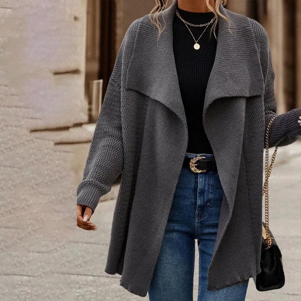 Herbstlicher Grauer Cardigan - Weich, Stilvoll & Kuschelig für kühle Tage