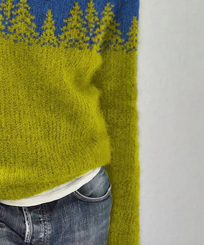 Herbstlicher Kuschel-Chic: Modern Print Long Sleeve Sweater