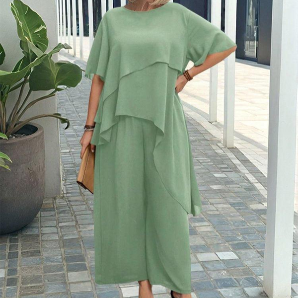 Fresh Green Plain Two Piece Set - Herbstsfrische in minimalistischem Design