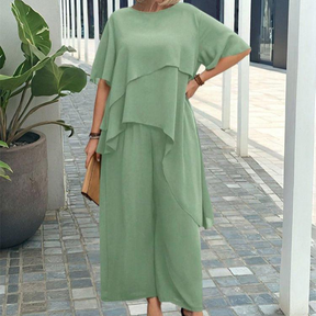 Fresh Green Plain Two Piece Set - Herbstsfrische in minimalistischem Design