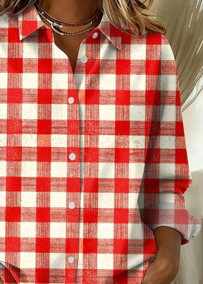 Winter Karohemd Damen rot weiß – warmes Casual Shirt