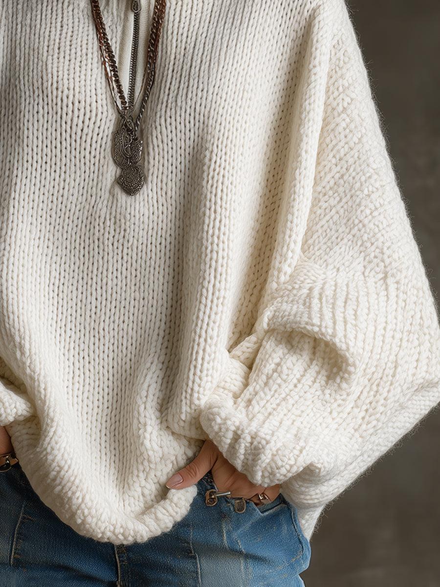 Kuscheliger Oversized Sweater in Creme - Dein perfekter Herbstbegleiter