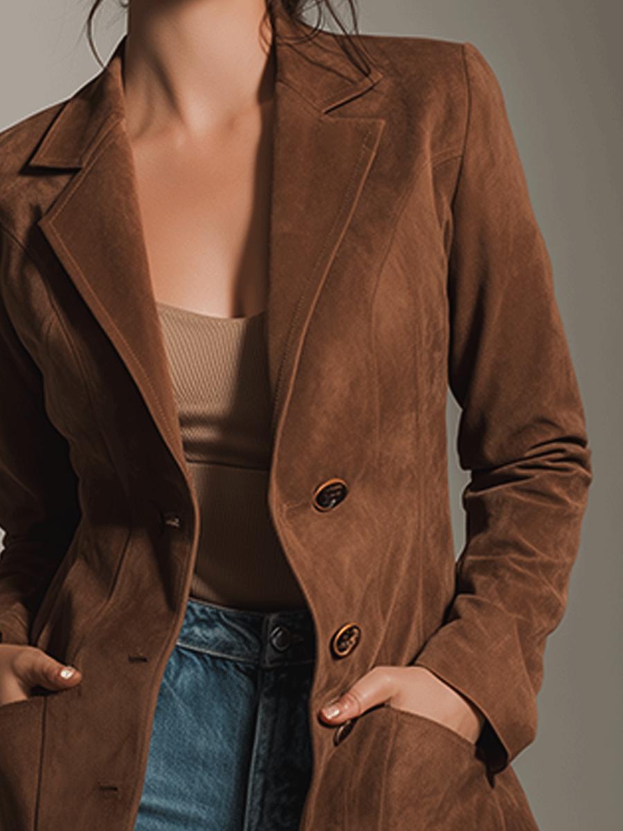 Special Long Sleeve Plain Lapel Blazer: Eleganter Herbstsbegleiter in Top-Qualität