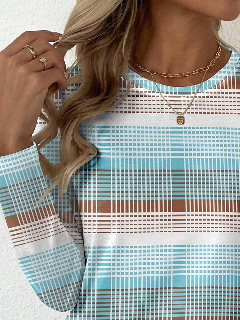 Breezy Long Sleeve Striped Top - Herbstshafter Stil & Komfort