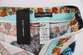 Dolce & Gabbana Multicolor Majolika Sizilien Seidenhose