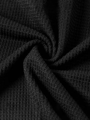 Winter Damen Waffelstrick Pullover Loose Fit mit Denim-Details