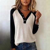 Herbstlicher Wohlfühl-Pullover: Comfy Long Sleeve V-Neck Sweater