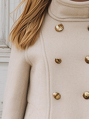 Winter-Chic: Basic Double Breasted High Neck Mantel - Warm, Stilvoll & Pflegeleicht