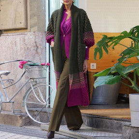Herbst-Chic Modern Print Long Sleeve Cardigan - Farbenfroher Stil trifft Komfort