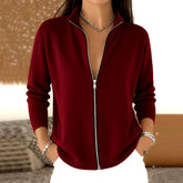 Burgunder Strick-Cardigan - Ihr stylischer Herbstbegleiter mit Tragekomfort