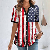 Winter USA Flaggen Shirt – Warmes Layering Top gestreift