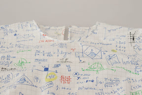 Dolce & Gabbana Weißes Baumwoll-Algebra-Top mit kurzen Ärmeln