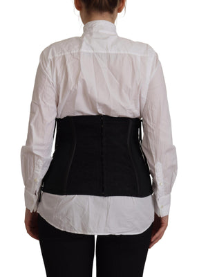 Dolce & Gabbana Schwarzes Korsett Gürtel Stretch Taille Riemen Top