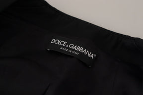 Dolce & Gabbana Schwarze Slim Fit Jacke mit langen Ärmeln und Schnappverschluss