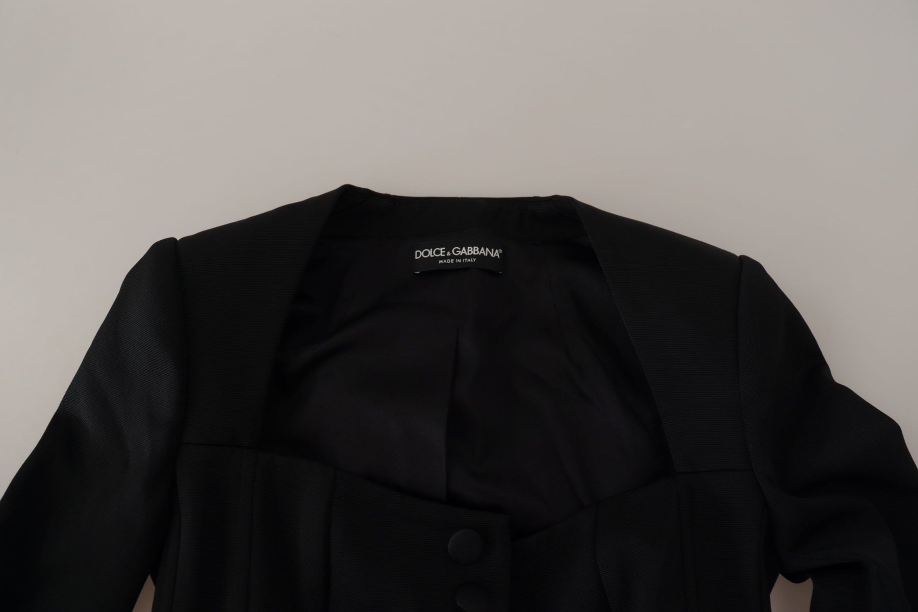 Dolce & Gabbana Schwarze Slim Fit Jacke mit langen Ärmeln und Schnappverschluss