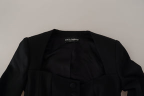 Dolce & Gabbana Schwarze Slim Fit Jacke mit langen Ärmeln und Schnappverschluss
