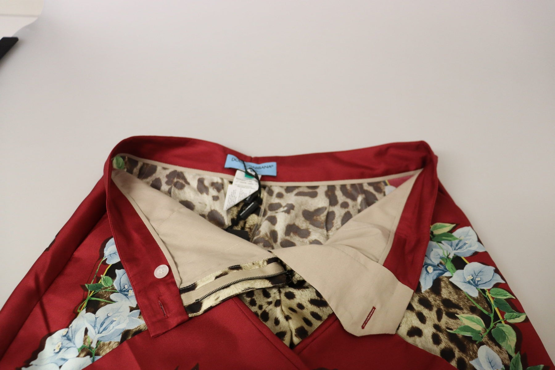 Dolce & Gabbana Multicolor Leopard Flora Gedruckt Mid Waist Hose Hose