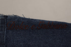 Dolce & Gabbana Multicolor Patchwork DG Mode Weites Bein Denim Hose