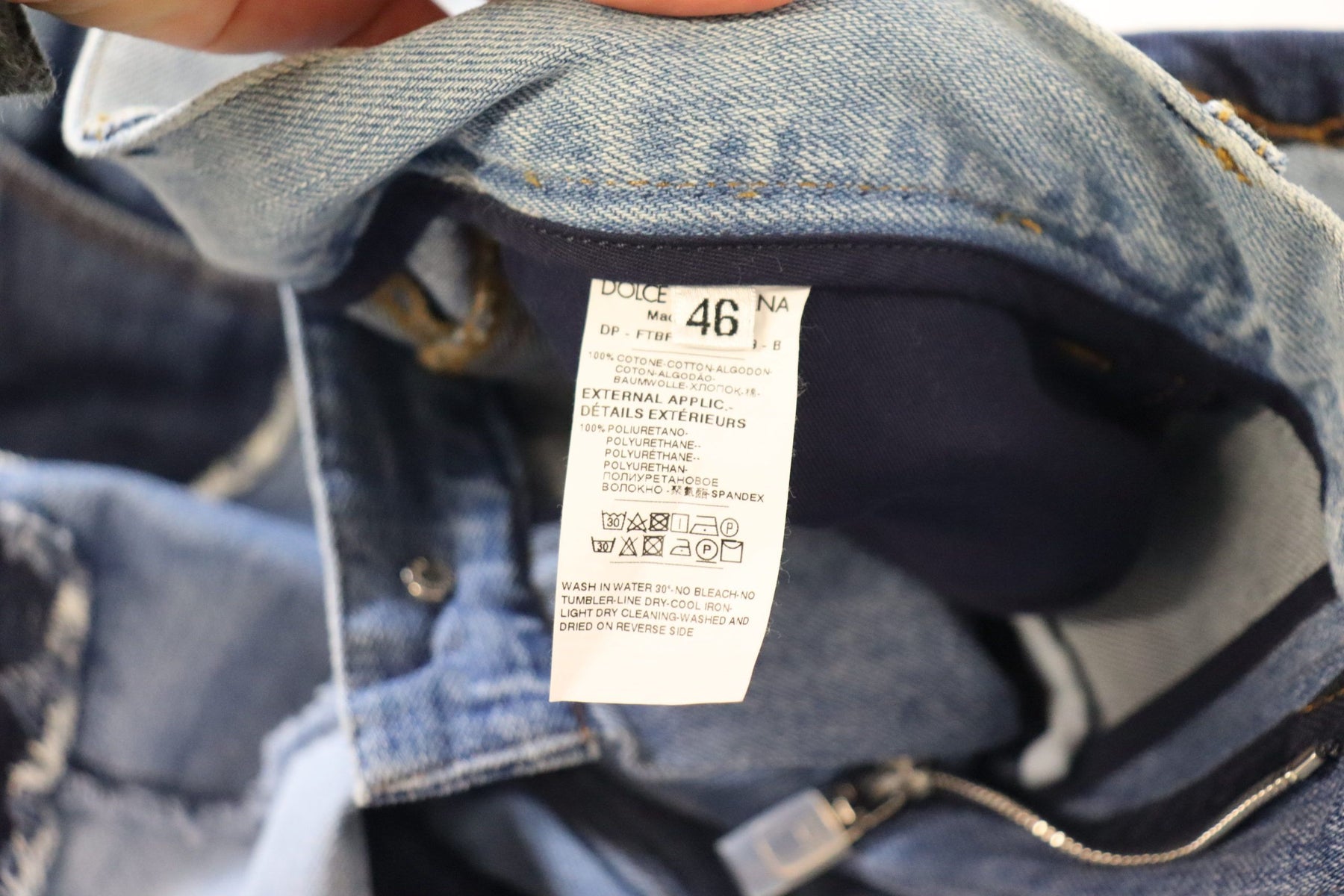 Dolce & Gabbana Multicolor Patchwork Denim Jeans mit hoher Taille