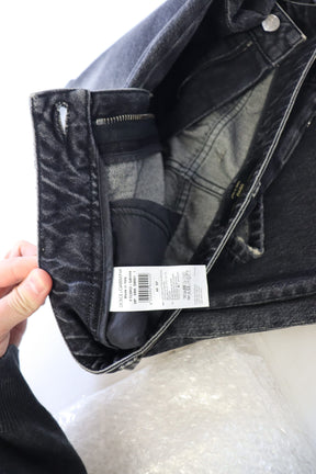 Dolce & Gabbana Schwarze verwaschene, zerfledderte Denim-Jeans mit hoher Taille