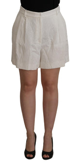 Dolce & Gabbana Weiße Culotte-Baumwollshorts mit hoher Taille
