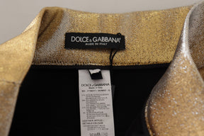 Dolce & Gabbana Goldfarbene, glitzernde Hot Shorts aus Baumwollmischung