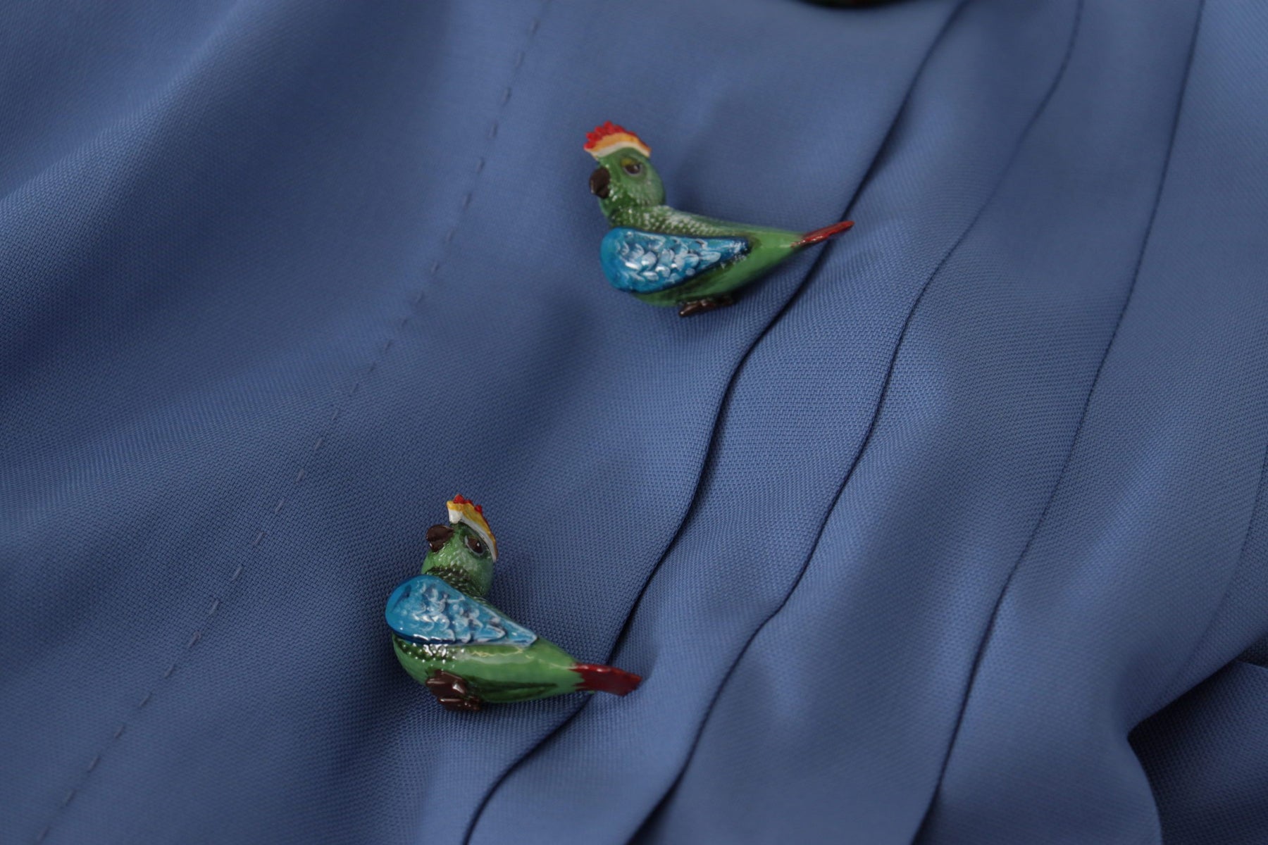 Dolce & Gabbana Blauer verschönerter Plissee-Minirock aus Wolle