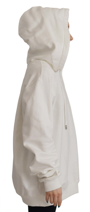 Dolce & Gabbana Weißer Kapuzenpullover bestickter Pullover