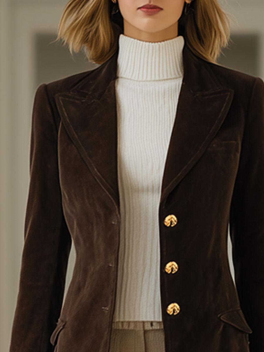 Eleganter Long Sleeve Streifen-Blazer - Ihr stilvoller Herbstbegleiter