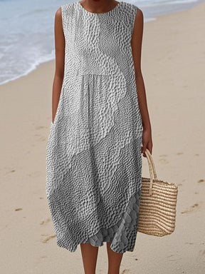 Türkis Midi Kleid Winterchic ärmellos casual Strandlook