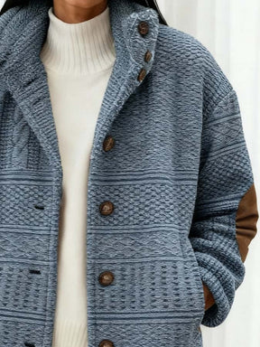 Damen Winterjacke blau oversized warm mit Stehkragen S–5XL