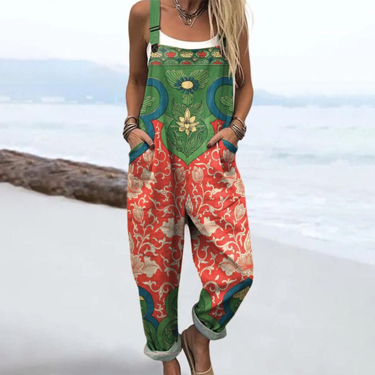 Stylischer Grüner Jumpsuit mit Seitentaschen - Herbstserwachen mit Komfort & Qualität