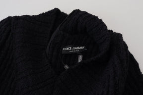 Dolce & Gabbana Schwarzes Strickpulloverkleid aus Wolle