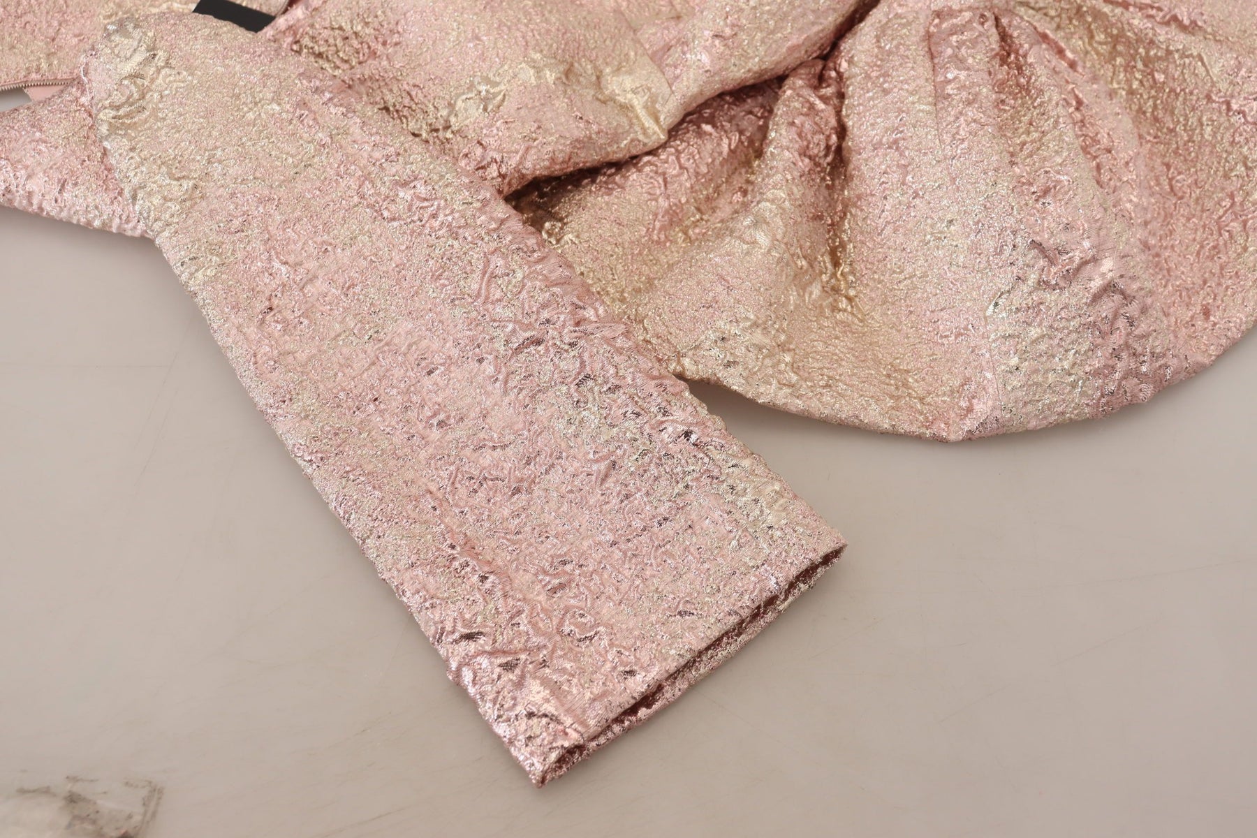 Dolce & Gabbana Rosa Jaquard 3/4-Ärmel Midikleid mit Etui