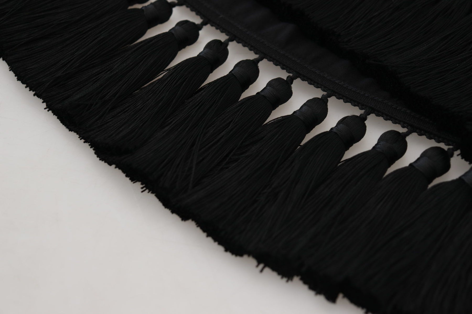 Dolce & Gabbana Schwarzes T-Shirt Bluse Tassle Baumwolle Bluse