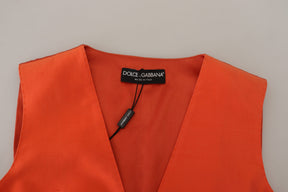 Dolce & Gabbana Orangefarbene ärmellose Weste Cropped Vest Top