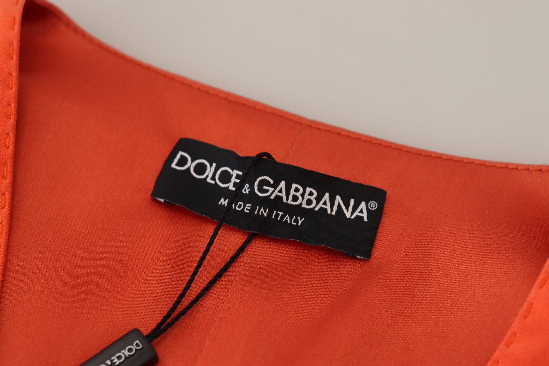 Dolce & Gabbana Orangefarbene ärmellose Weste Cropped Vest Top