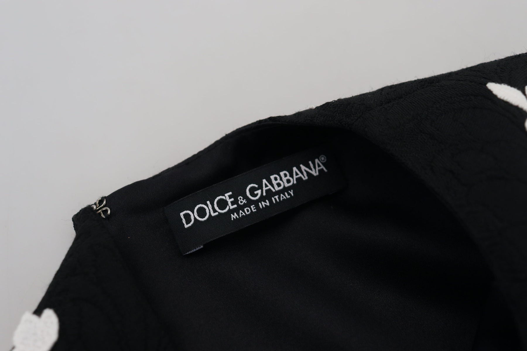 Dolce & Gabbana Schwarzes Kleid mit Spitzenbesatz und halben Ärmeln in A-Linie