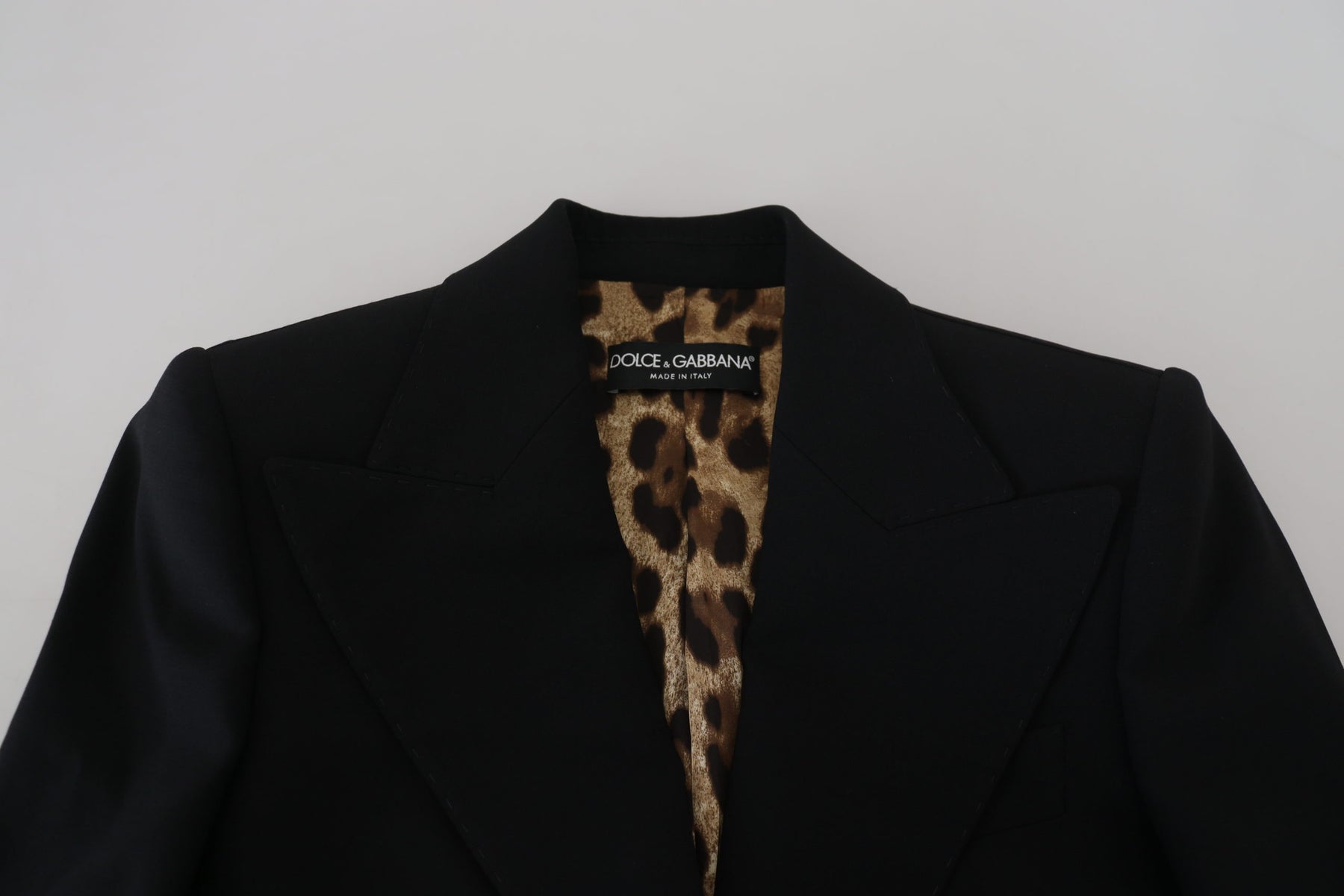 Dolce & Gabbana Schwarzer einreihig geschnittener Blazer Wolljacke