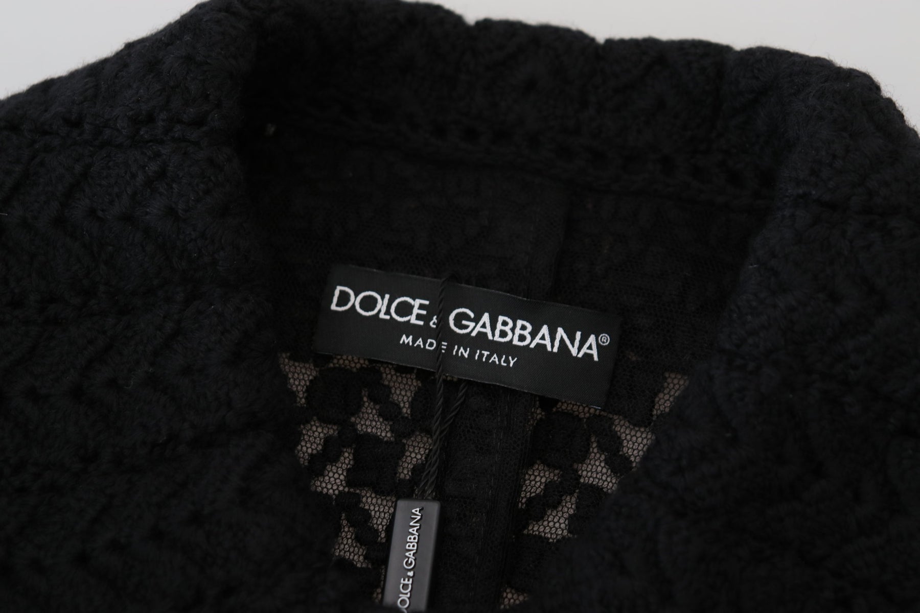 Dolce & Gabbana Schwarzer Button Down Long Blazer Baumwolljacke