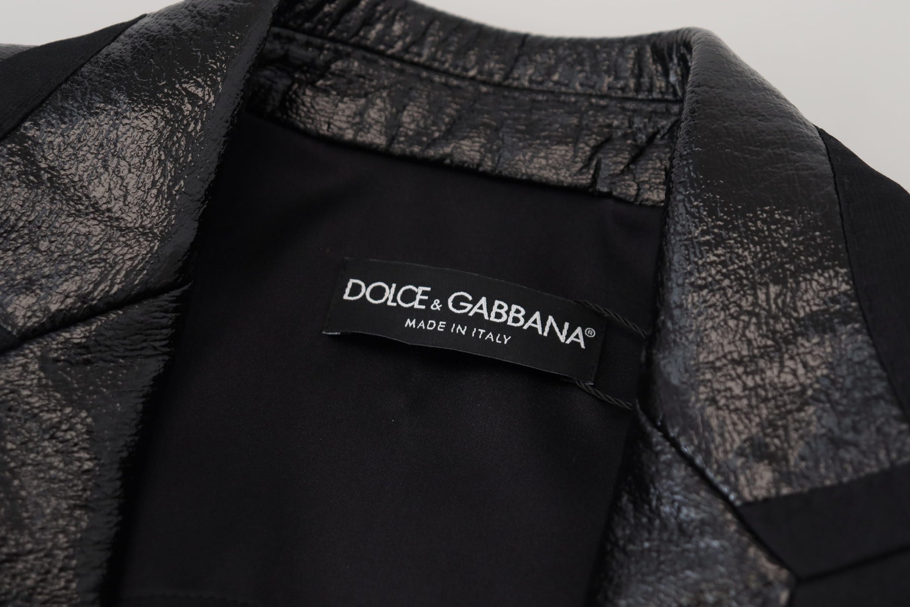 Dolce & Gabbana Schwarzer Langarm-Crop-Blazer Baumwolljacke