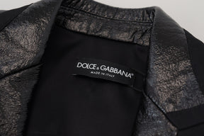 Dolce & Gabbana Schwarzer Langarm-Crop-Blazer Baumwolljacke