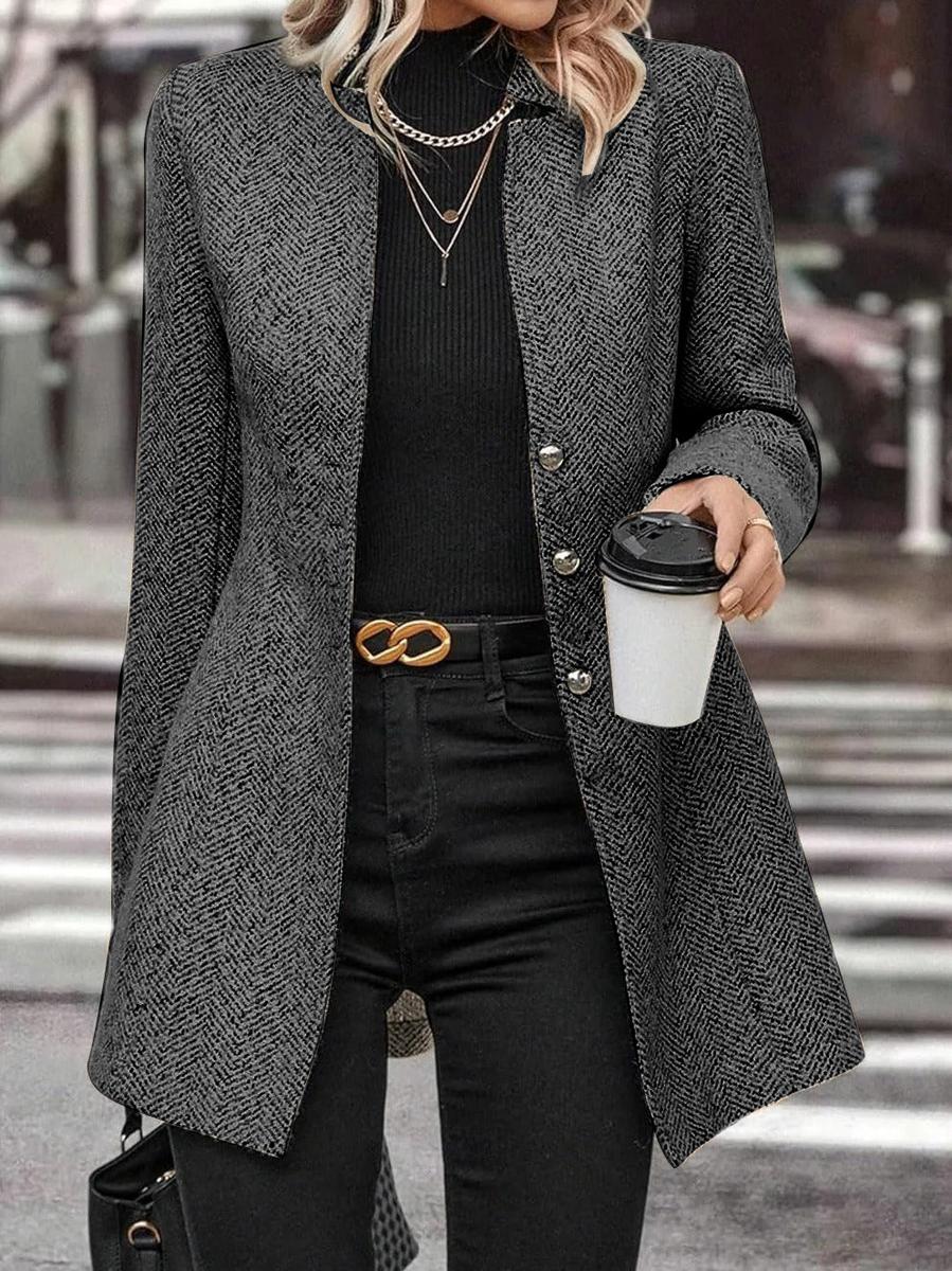 Elegante Herbsts-Langarmjacke mit gekerbtem Kragen - Strapazierfähig & Maschinenwaschbar