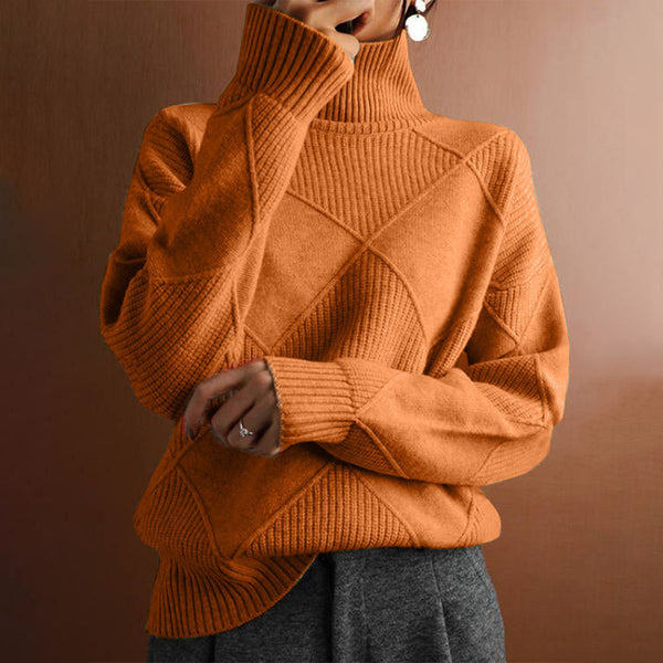 Herbstlicher High Neck Sweater in Orange - Warm, Bequem & Stilvoll