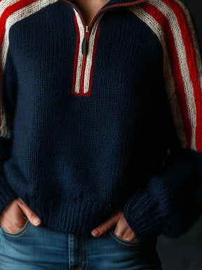 Stilvoller Navy Streifen-Pullover - der perfekte Begleiter für den Herbst