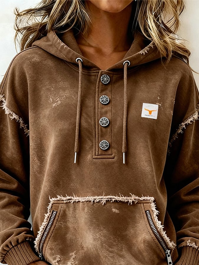 Winter Damen Hoodie braun – Oversize, warm & kuschelig