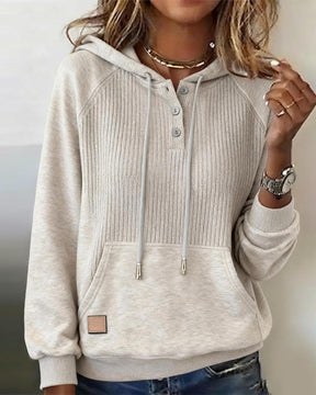 Comfy Herbst-Hoodie: Ribbed Knit Style für gemütliche Herbstspaziergänge
