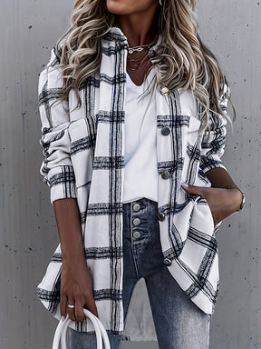 Chic Long Sleeve Check Outerwear - Dein stylisches Herbsts-Must-Have