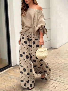 Dreamy Long Sleeve Round Neck Set - Herbstshafter Komfort trifft Eleganz